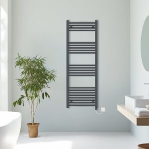 NRG (Anthracite, 1400x500mm) Prefilled Electric Straight Heated Towel Rail Radiator NRG (Anthracite, 1400x500mm) Prefilled Electric Straight Heated Towel Rail Radiator