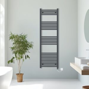 NRG (Anthracite, 1600x500mm) Prefilled Electric Straight Heated Towel Rail Radiator NRG (Anthracite, 1600x500mm) Prefilled Electric Straight Heated Towel Rail Radiator