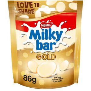 3 x Milkybar Gold Caramel Flavour White Chocolate Sharing Bag 86g 3 x Milkybar Gold Caramel Flavour White Chocolate Sharing Bag 86g