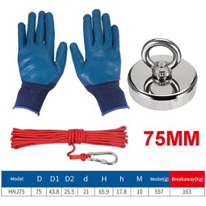 GreenZech (75mm) HNJ48/60/75mm Strong Neodymium Fishing Magnet Set With 10m Rope And Glove GreenZech (75mm) HNJ48/60/75mm Strong Neodymium Fishing Magnet Set With 10m Rope And Glove