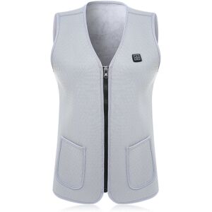GreenZech (Silver, L) USB Electric Heating Waistcoat Intelligent Temperature Control Outdo GreenZech (Silver, L) USB Electric Heating Waistcoat Intelligent Temperature Control Outdo