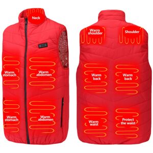 GreenZech (Red, L) Unisex USB 11-Heating Zones Electric Heated Vest Winter Warm Up Jacket GreenZech (Red, L) Unisex USB 11-Heating Zones Electric Heated Vest Winter Warm Up Jacket