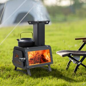 Costway Portable Camping Stove 2 Cooking Positions Wood Burning Heater For Outdoor Costway Portable Camping Stove 2 Cooking Positions Wood Burning Heater For Outdoor