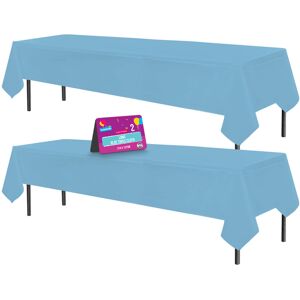 SOL 2pk Long Blue Table Cloth Party 274 x 137cm Plastic Table Cover SOL 2pk Long Blue Table Cloth Party 274 x 137cm Plastic Table Cover