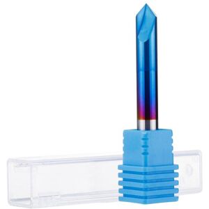 GreenZech (12mm) 2-12mm 90 Degree Nano Blue Coated Chamfer Mill 2 Flutes CNC Milling Cutte GreenZech (12mm) 2-12mm 90 Degree Nano Blue Coated Chamfer Mill 2 Flutes CNC Milling Cutte