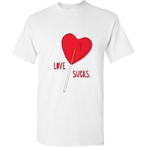 Gildan (White, S) Love Sucks Red Lolly Pop Stick Candy Funny Novelty Men T Shirt Tee To Gildan (White, S) Love Sucks Red Lolly Pop Stick Candy Funny Novelty Men T Shirt Tee To