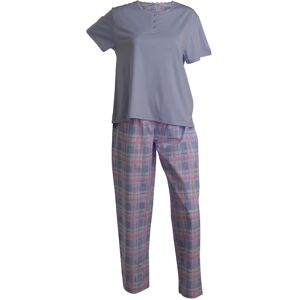 (Blue, UK 10/12) Slenderella Ladies Lightweight Jersey Top & Tartan Bottoms Pyja (Blue, UK 10/12) Slenderella Ladies Lightweight Jersey Top & Tartan Bottoms Pyja
