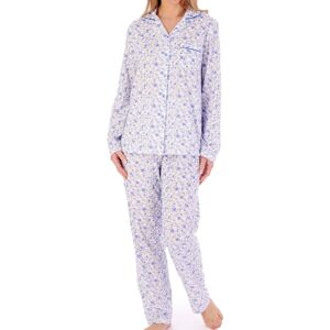 (Blue, UK 24/26) Slenderella Womens Ditsy Floral Cotton Jersey Pyjamas (Blue, UK 24/26) Slenderella Womens Ditsy Floral Cotton Jersey Pyjamas