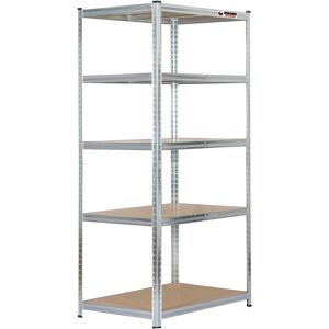Rhino 5 Bays 180x90x60cm Galvanised Boltless Garage Shelving Unit 1000kg Rhino 5 Bays 180x90x60cm Galvanised Boltless Garage Shelving Unit 1000kg