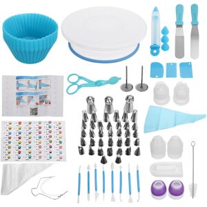 GreenZech (Type B) 182Pcs Cake Decorating Set Turntable Icing Nozzles Pen Spatula Stand To GreenZech (Type B) 182Pcs Cake Decorating Set Turntable Icing Nozzles Pen Spatula Stand To