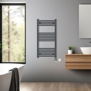 NRG (Anthracite, 1000x500mm) Pre-filled Bathroom Straight Electric Heated Towel Rail NRG (Anthracite, 1000x500mm) Pre-filled Bathroom Straight Electric Heated Towel Rail