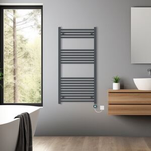 NRG (Anthracite, 1200x600mm) Pre-filled Bathroom Straight Electric Heated Towel Rail NRG (Anthracite, 1200x600mm) Pre-filled Bathroom Straight Electric Heated Towel Rail