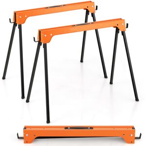 Casart Pack of 2 Folding Saw Horses Workbench with Handle & Non-Slip Footpad Casart Pack of 2 Folding Saw Horses Workbench with Handle & Non-Slip Footpad