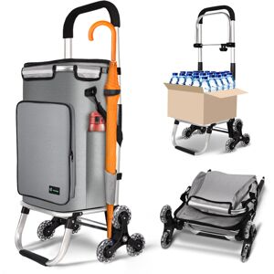 VOUNOT Folding Shopping Trolley, Aluminium Lightweight Shopping Cart 50L Grey VOUNOT Folding Shopping Trolley, Aluminium Lightweight Shopping Cart 50L Grey