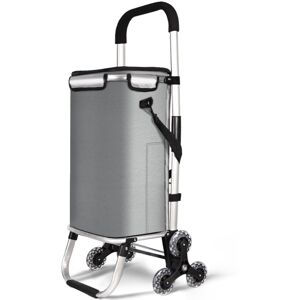 VOUNOT Folding Shopping Trolley on 6 Wheels, Aluminium Lightweight Shopping Cart VOUNOT Folding Shopping Trolley on 6 Wheels, Aluminium Lightweight Shopping Cart