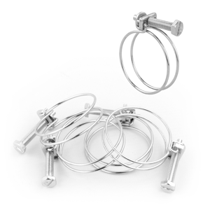 (Pack of 5) KCT 37-42mm Double Wire Adjustable Hose Clips Pipe Screw Clamps (Pack of 5) KCT 37-42mm Double Wire Adjustable Hose Clips Pipe Screw Clamps