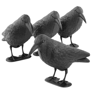 (4x Decoy Crows) KCT Crow Decoy Full Bodied Realistic Hunting Bird Scarer (4x Decoy Crows) KCT Crow Decoy Full Bodied Realistic Hunting Bird Scarer