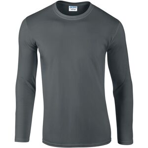 (L, Charcoal) Gildan Mens Soft Style Long Sleeve T-Shirt (Pack Of 5) (L, Charcoal) Gildan Mens Soft Style Long Sleeve T-Shirt (Pack Of 5)