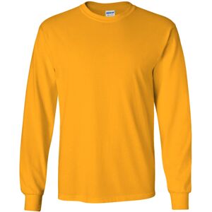 (M, Gold) Gildan Mens Plain Crew Neck Ultra Cotton Long Sleeve T-Shirt (M, Gold) Gildan Mens Plain Crew Neck Ultra Cotton Long Sleeve T-Shirt