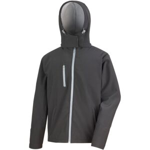 (2XL, Black/Grey) Result Core Mens Lite Hooded Softshell Jacket (2XL, Black/Grey) Result Core Mens Lite Hooded Softshell Jacket