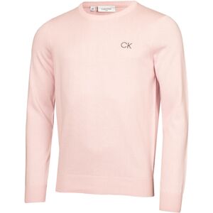 (L, Pink) Calvin Klein Mens Round Neck Tour Durable Soft Golf Sweater (L, Pink) Calvin Klein Mens Round Neck Tour Durable Soft Golf Sweater