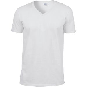 (S, White) Gildan Mens Soft Style V-Neck Short Sleeve T-Shirt (S, White) Gildan Mens Soft Style V-Neck Short Sleeve T-Shirt