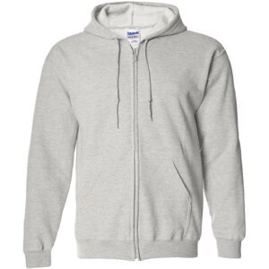 (2XL, Ash) Gildan Heavy Blend Unisex Adult Full Zip Hooded Sweatshirt Top (2XL, Ash) Gildan Heavy Blend Unisex Adult Full Zip Hooded Sweatshirt Top