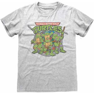 (L, Heather Grey) Teenage Mutant Ninja Turtles Unisex Adult Retro T-Shirt (L, Heather Grey) Teenage Mutant Ninja Turtles Unisex Adult Retro T-Shirt