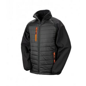 (XL, Black/Orange) Result Mens Black Compass Padded Soft Shell Jacket (XL, Black/Orange) Result Mens Black Compass Padded Soft Shell Jacket