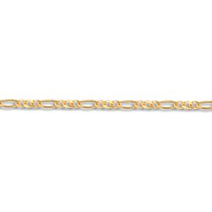 (20) Jewelco London Unisex Solid 9ct Yellow Gold 3 Plus 1 Figaro 1.4mm Gauge Pen (20) Jewelco London Unisex Solid 9ct Yellow Gold 3 Plus 1 Figaro 1.4mm Gauge Pen