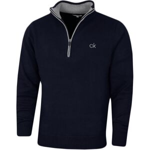 (S, Navy) Calvin Klein Mens 2022 Lined Chunky Windproof Lined Stretch 1/2 Zip Sw (S, Navy) Calvin Klein Mens 2022 Lined Chunky Windproof Lined Stretch 1/2 Zip Sw