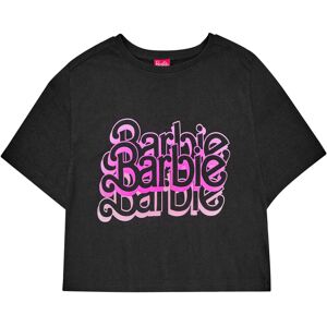 (XL, Grey) Barbie Womens/Ladies Logo Acid Wash Crop Top (XL, Grey) Barbie Womens/Ladies Logo Acid Wash Crop Top