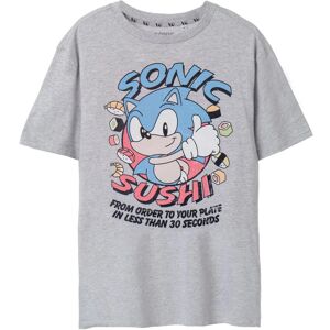 (L, Grey Marl) Sonic The Hedgehog Mens Sushi Short-Sleeved T-Shirt (L, Grey Marl) Sonic The Hedgehog Mens Sushi Short-Sleeved T-Shirt
