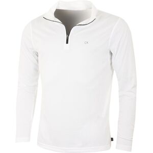 (L, White) Calvin Klein Golf Mens 2021 CK Harlem 1/4 Zip Sweater (L, White) Calvin Klein Golf Mens 2021 CK Harlem 1/4 Zip Sweater