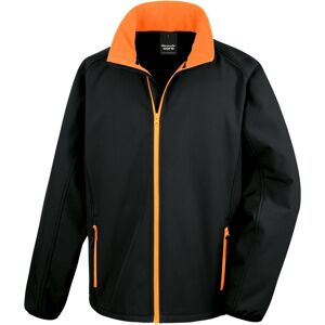 (S, Black / Orange) Result Mens Core Printable Softshell Jacket (S, Black / Orange) Result Mens Core Printable Softshell Jacket