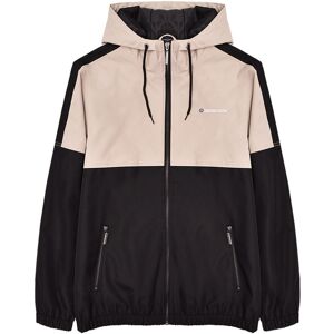 (S, Black/Stone) Lambretta Mens Contrast Panel Full Zip Hooded Warm Winter Jacke (S, Black/Stone) Lambretta Mens Contrast Panel Full Zip Hooded Warm Winter Jacke