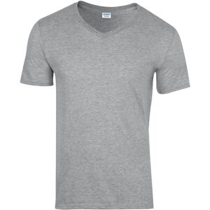 (S, Sport Grey (RS)) Gildan Mens Soft Style V-Neck Short Sleeve T-Shirt (S, Sport Grey (RS)) Gildan Mens Soft Style V-Neck Short Sleeve T-Shirt