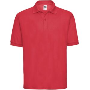 (XL, Bright Red) Russell Mens Polycotton Pique Polo Shirt (XL, Bright Red) Russell Mens Polycotton Pique Polo Shirt