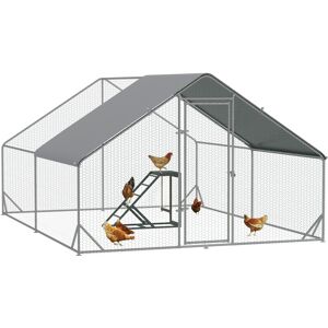 PawHut Walk In Chicken Run with Chicken Activity Shelf and Cover, 3 x 4 x 2m PawHut Walk In Chicken Run with Chicken Activity Shelf and Cover, 3 x 4 x 2m