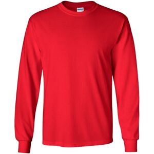 (L, Red) Gildan Mens Plain Crew Neck Ultra Cotton Long Sleeve T-Shirt (L, Red) Gildan Mens Plain Crew Neck Ultra Cotton Long Sleeve T-Shirt