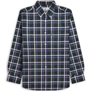 (S, Green/Navy) Lambretta Mens Long Sleeve Checked Checkered Smart Shirt - Green (S, Green/Navy) Lambretta Mens Long Sleeve Checked Checkered Smart Shirt - Green