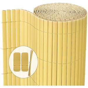 VOUNOT PVC Privacy Screening Fence 100 x 500 cm, Double Reinforced Struts Bamboo VOUNOT PVC Privacy Screening Fence 100 x 500 cm, Double Reinforced Struts Bamboo