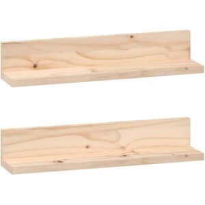 vidaXL 50x11x9cm Solid Pine Wall Shelves - Home Decor vidaXL 50x11x9cm Solid Pine Wall Shelves - Home Decor