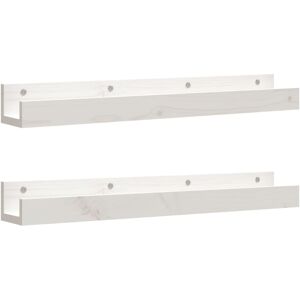 Vidaxl - Wall Shelf 2 pcs White Pine Wood 80x12x9 cm Vidaxl - Wall Shelf 2 pcs White Pine Wood 80x12x9 cm