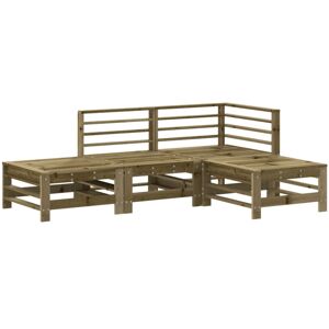 (dark brown) vidaXL Garden Lounge Set Outdoor Modular Sofa Set 4 Piece Solid Woo (dark brown) vidaXL Garden Lounge Set Outdoor Modular Sofa Set 4 Piece Solid Woo