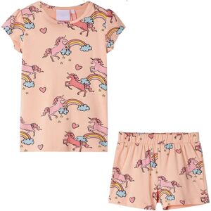 VidaXL (140) Kids' Pyjamas with Short Sleeves Children Nightwear Sleepwear Light Orange VidaXL (140) Kids' Pyjamas with Short Sleeves Children Nightwear Sleepwear Light Orange