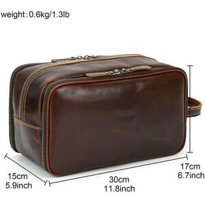 nobrand (Red Brown(30cm)) Genuine leather toiletry travel bag for men women black luxury nobrand (Red Brown(30cm)) Genuine leather toiletry travel bag for men women black luxury