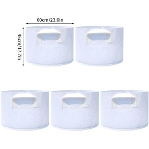 nobrand (60x45cm, white) 5pcs Fabric Growing Bags with Handle Felt Planting Bag Garden P nobrand (60x45cm, white) 5pcs Fabric Growing Bags with Handle Felt Planting Bag Garden P