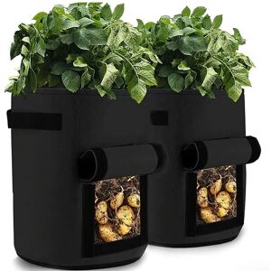 nobrand (black, 2pcs 7Gallon) 2 Pack Potato Grow Bag, 4/7/10Gallon Aeration Waterproof F nobrand (black, 2pcs 7Gallon) 2 Pack Potato Grow Bag, 4/7/10Gallon Aeration Waterproof F