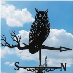 CLOSKYE (Owl) Black Metal Weather Vane Wind Indicator Weathercock Garden Shed House Deco CLOSKYE (Owl) Black Metal Weather Vane Wind Indicator Weathercock Garden Shed House Deco